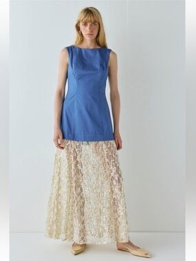 VRG GRL Robbie Sequin Maxi Dress in Cobalt